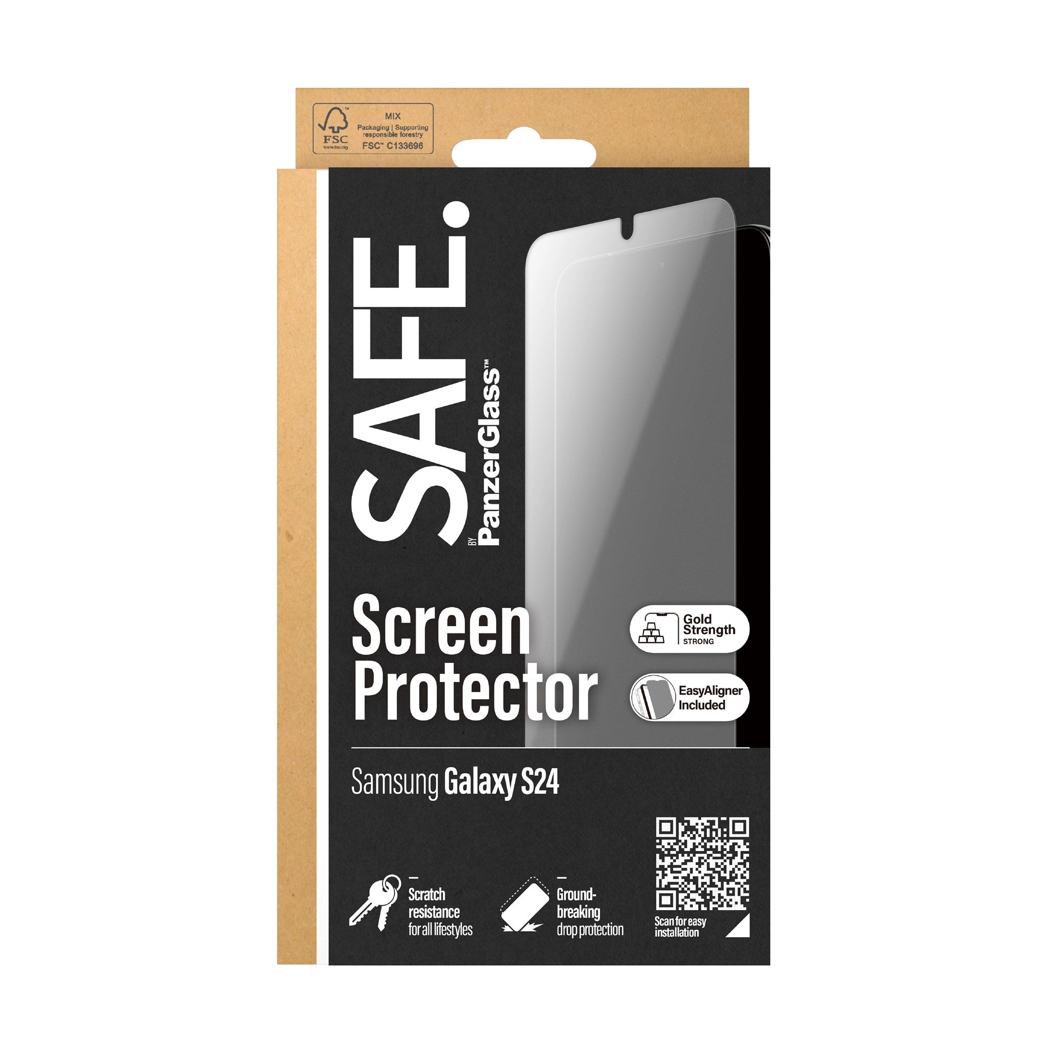SAFE. by PanzerGlass® Displayschutz Samsung Galaxy S24 | Ultra-Wide Fit m. EasyAligner